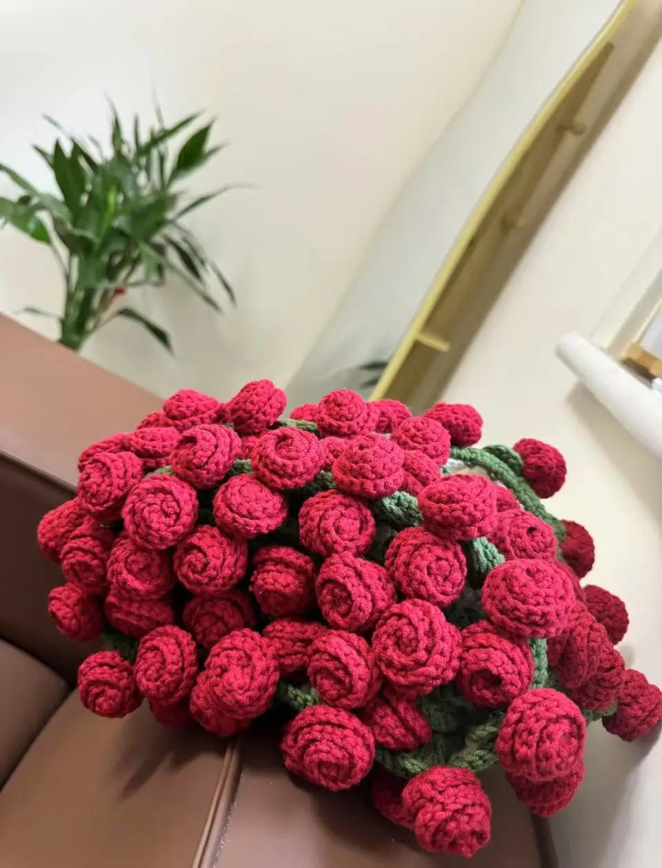 HandKnitted Crochet Flowers Bouquet Blanket