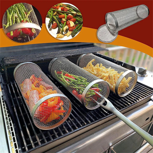 GrillEase⢠Rolling BBQ Basket