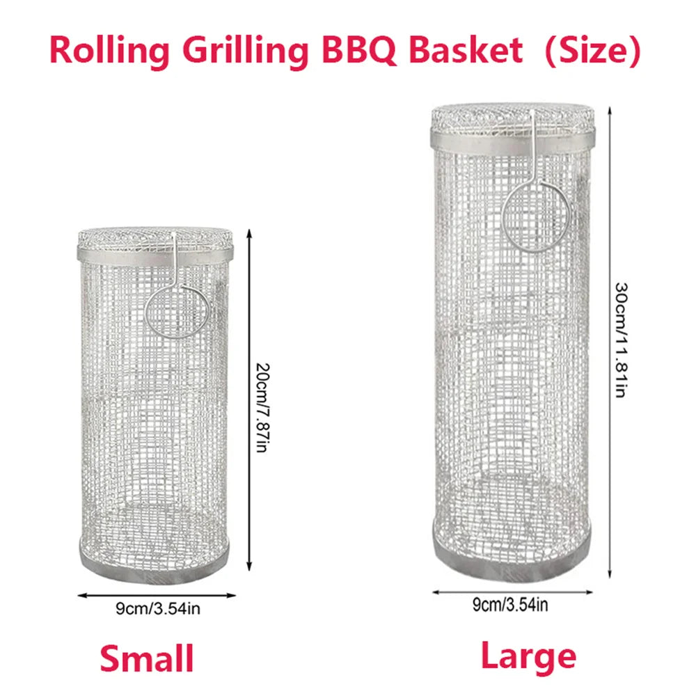GrillEase⢠Rolling BBQ Basket