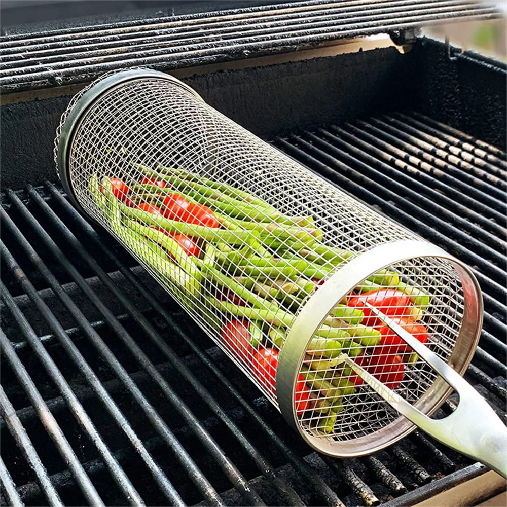 GrillEase⢠Rolling BBQ Basket