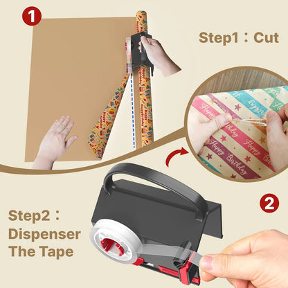 Wrap Paper Cutter & Tape Dispenser