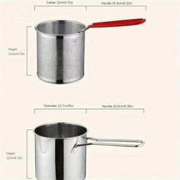 Stainless Steel Deep Fryer Basket & Strainer Pot