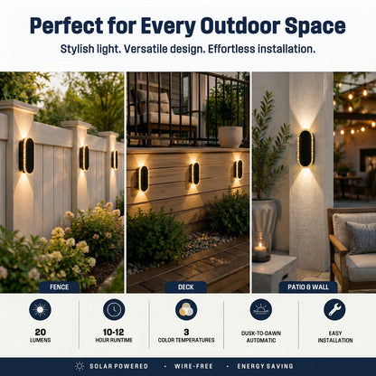 SolarGlow 8 Pack Fence Lights