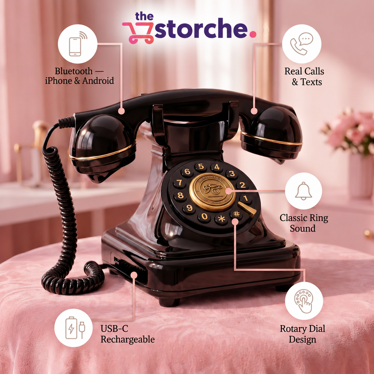 Vintage Bluetooth Rotary Phone