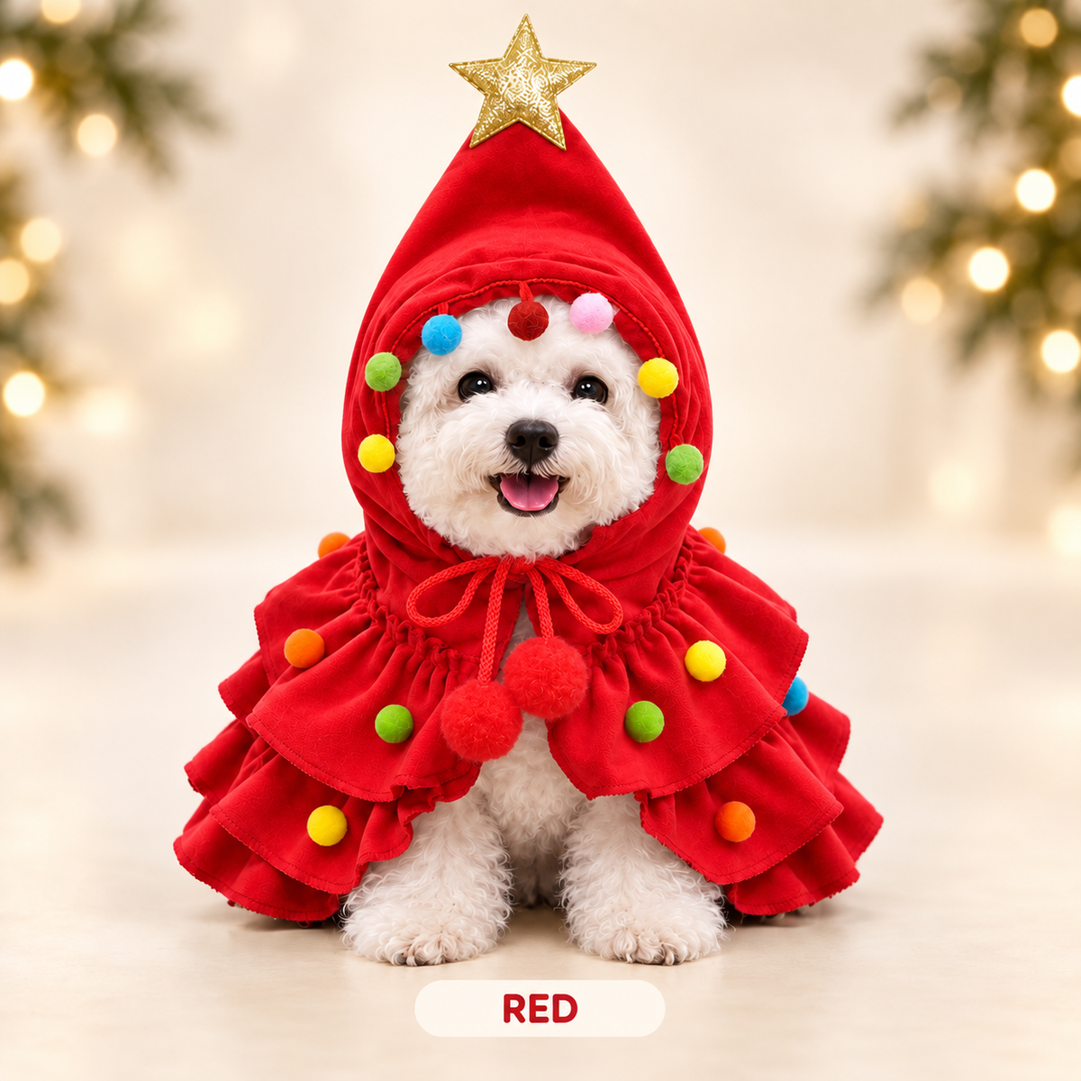 Festive Christmas Tree Dog Costume