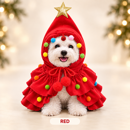 Festive Christmas Tree Dog Costume