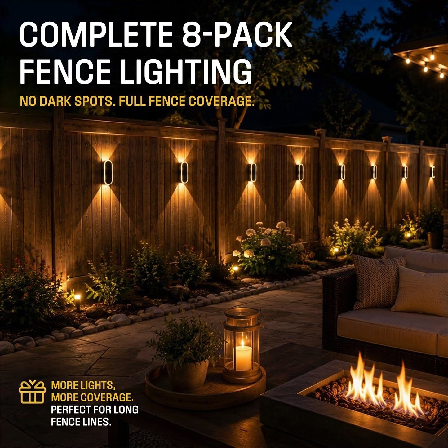 SolarGlow 8 Pack Fence Lights