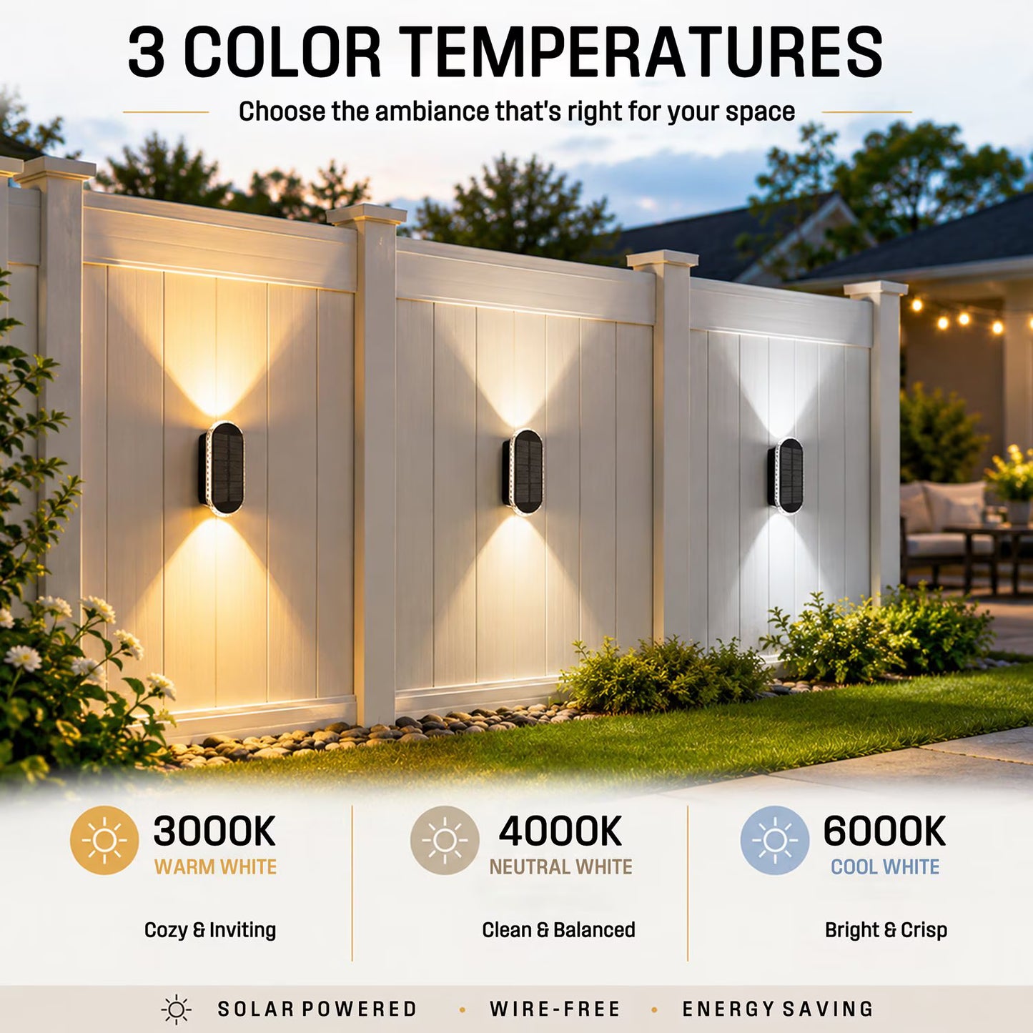 SolarGlow 8 Pack Fence Lights