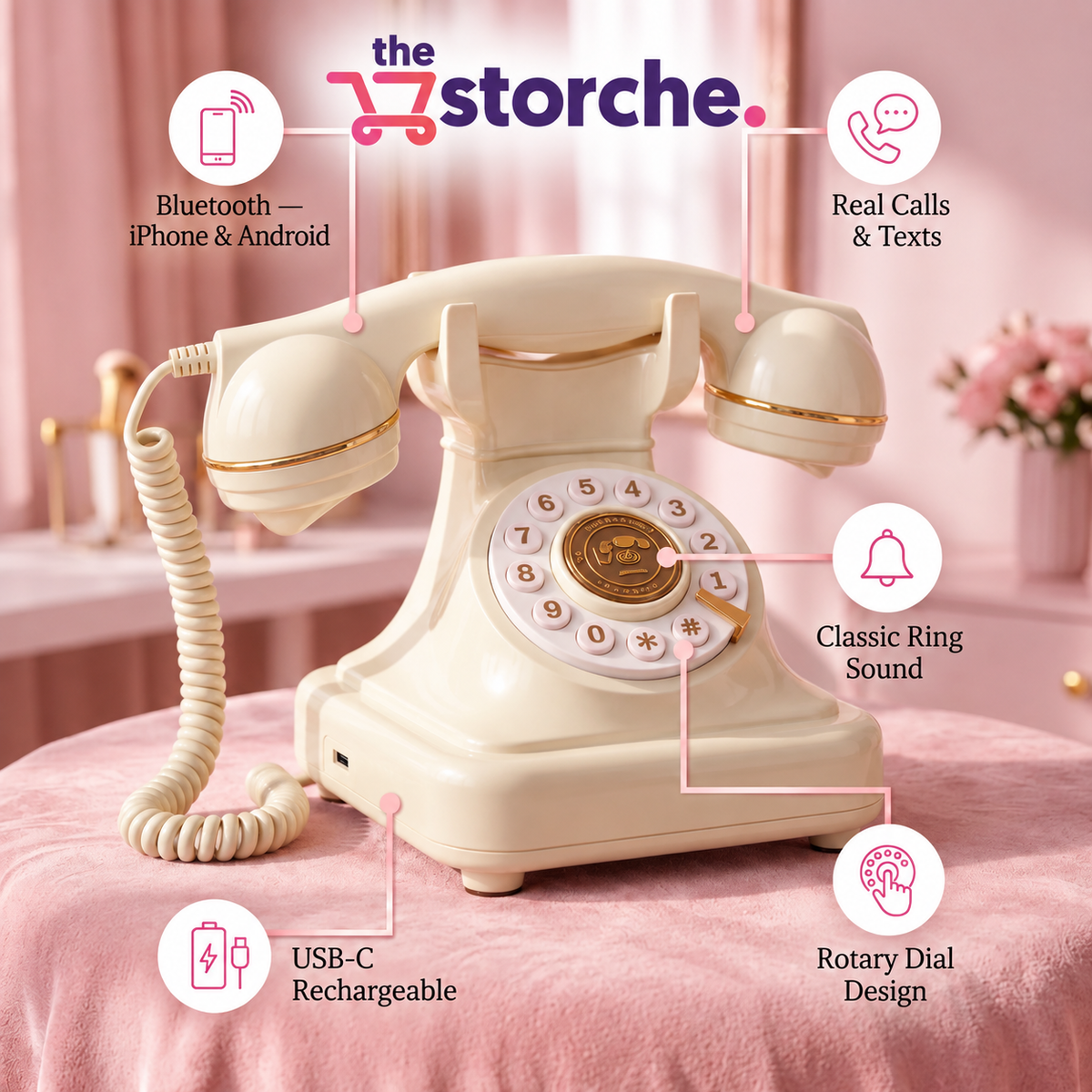 Vintage Bluetooth Rotary Phone
