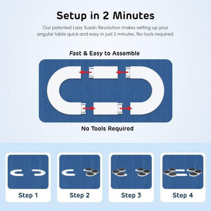 Portable Rotating Serving Tray 8 Piece Expandable Lazy Susan