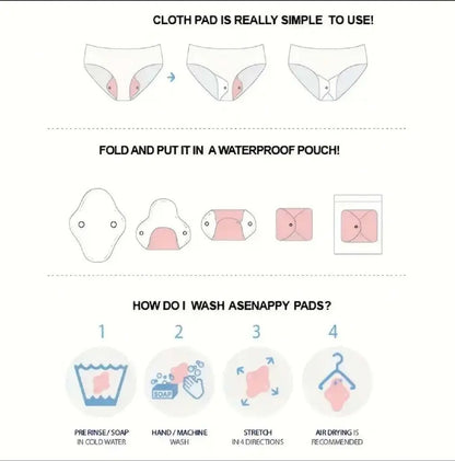 Reusable Cloth Period Pads Washable Napkin for Heavy Flow