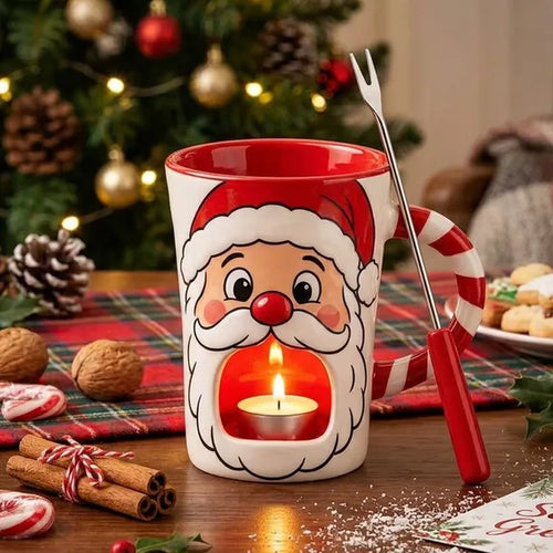 Santa Claus Candle Holder Mug