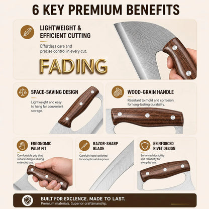 Stainless Steel Kitchen Cleaver Knife with Ergonomic Handle