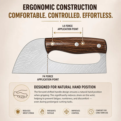 Stainless Steel Kitchen Cleaver Knife with Ergonomic Handle