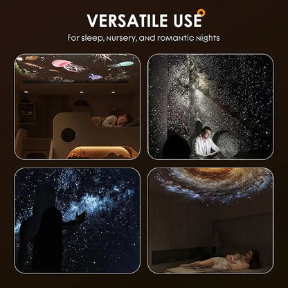 2-in-1 Galaxy Projector with Starry Sky Design and Night Light