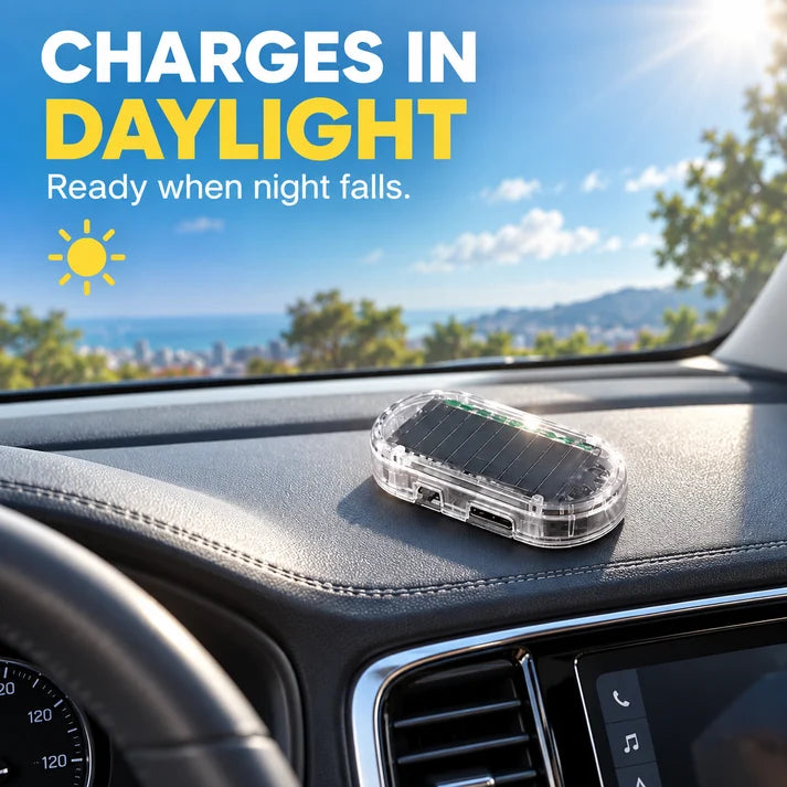 Solar Powered LED Car Security Warning Light