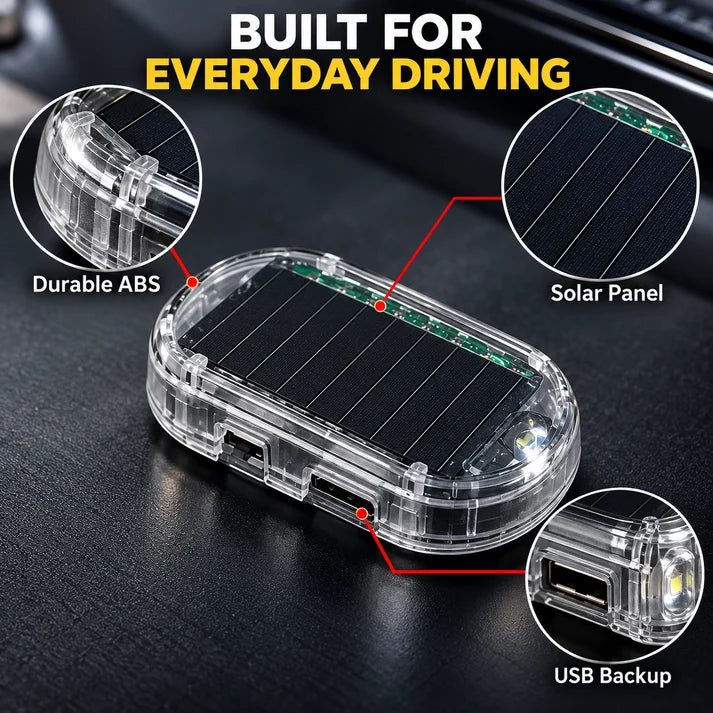Solar Powered LED Car Security Warning Light