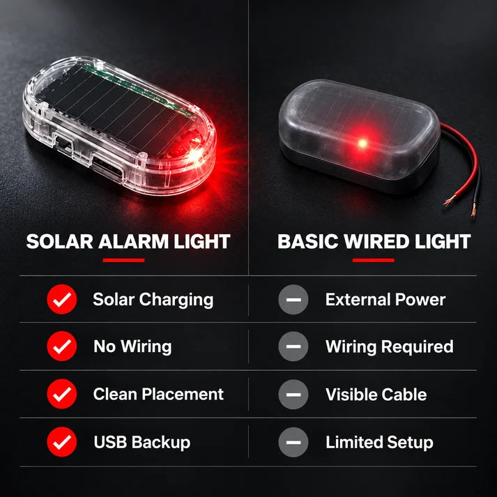 Solar Powered LED Car Security Warning Light