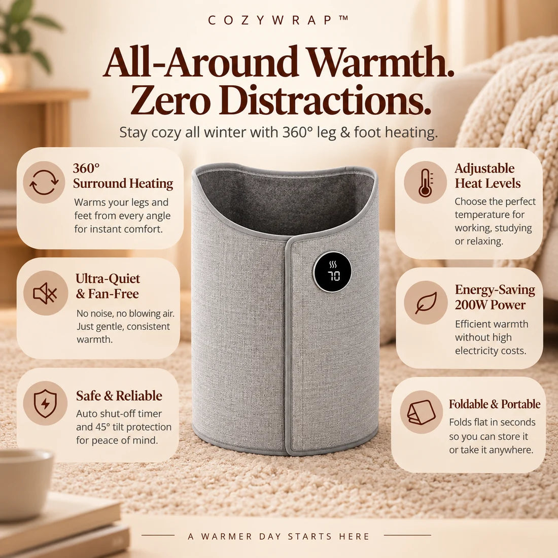 Portable Electric Heated Foot Warmer