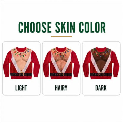 Funny Santa Bare-Chest Christmas Sweater