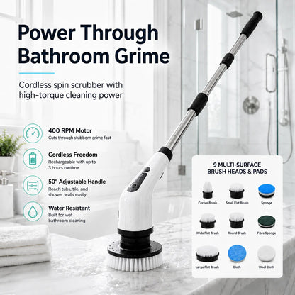 9-in-1 PowerScrub Electric Spin Cleaning Brush