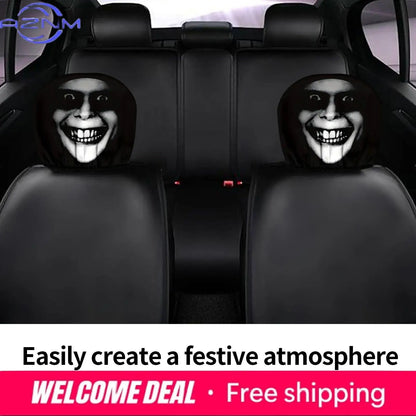 Spooky Smile Car Headrest Covers (2-pack)