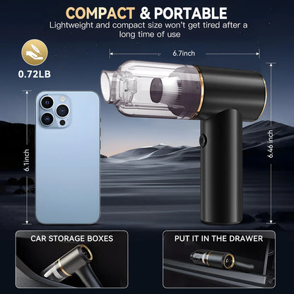 Portable cordless handheld vacuum