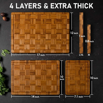Bamboo Cutting Boards, (Set of 3)