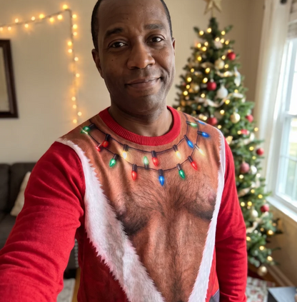 Funny Santa Bare-Chest Christmas Sweater