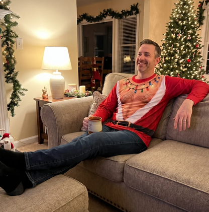 Funny Santa Bare-Chest Christmas Sweater