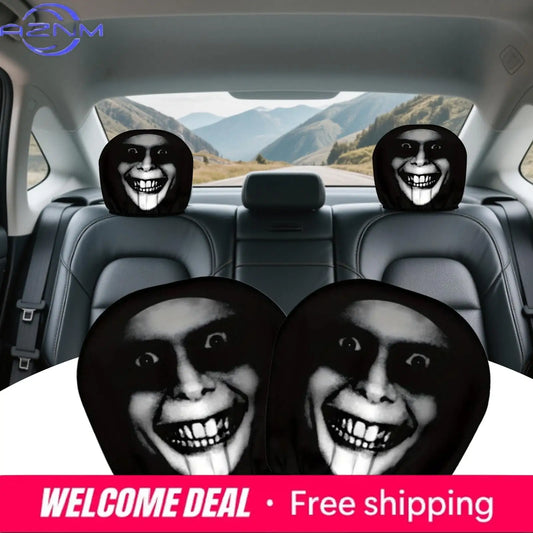Spooky Smile Car Headrest Covers (2-pack)