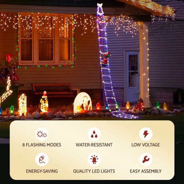 LED Christmas Climbing Santa Ladder Lights