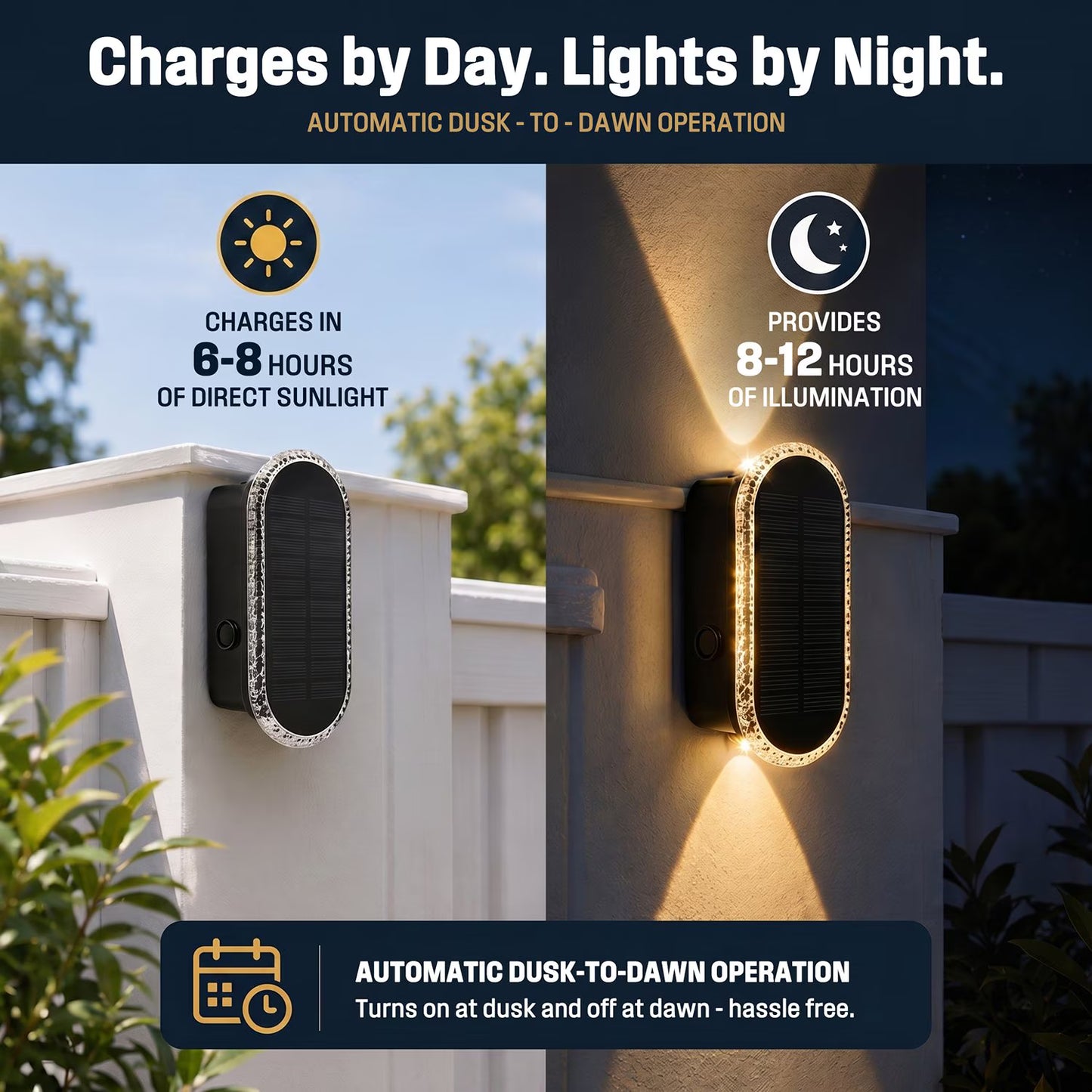 SolarGlow 8 Pack Fence Lights