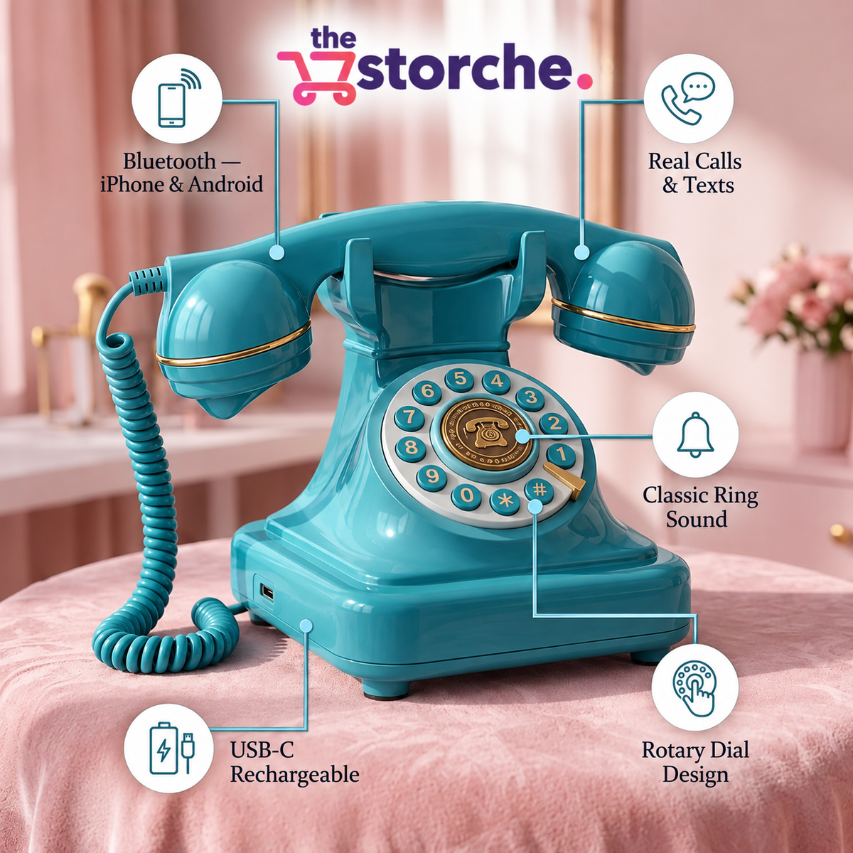 Vintage Bluetooth Rotary Phone