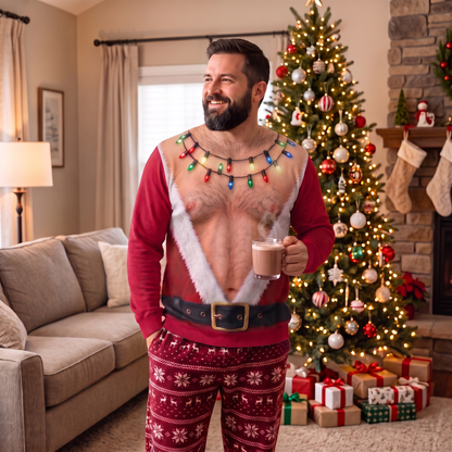 Funny Santa Bare-Chest Christmas Sweater