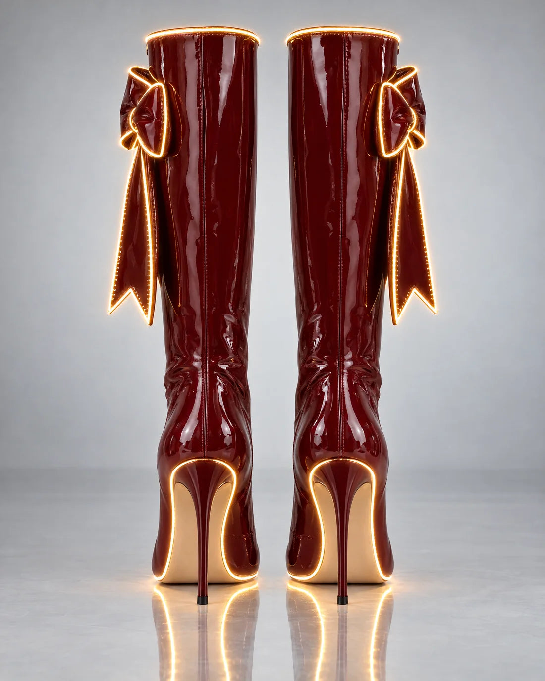 Multi-Color Knee-High Heeled Statement Boots