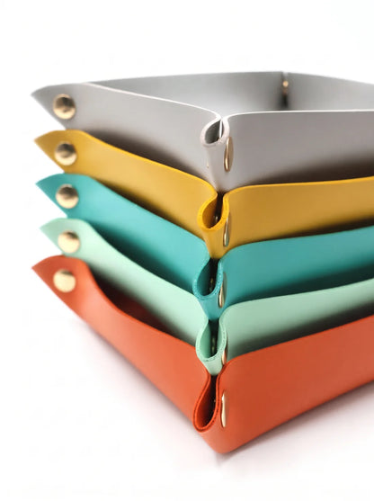 Colorful Leatherette Valet Tray
