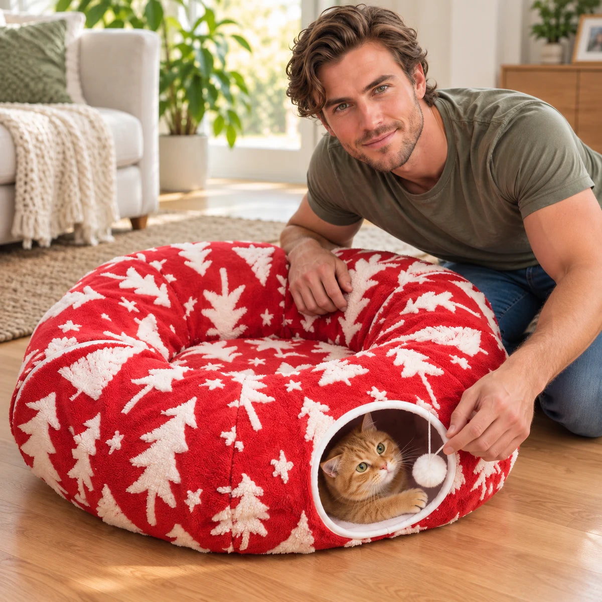 Purrfect Christmas Cat Tunnel