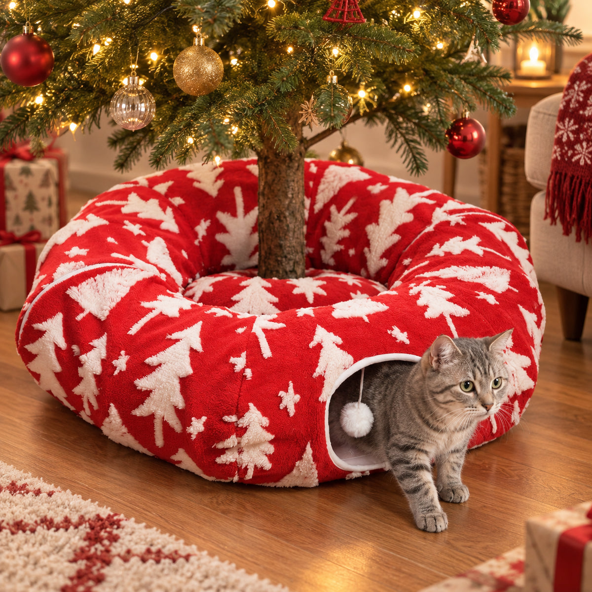 Purrfect Christmas Cat Tunnel