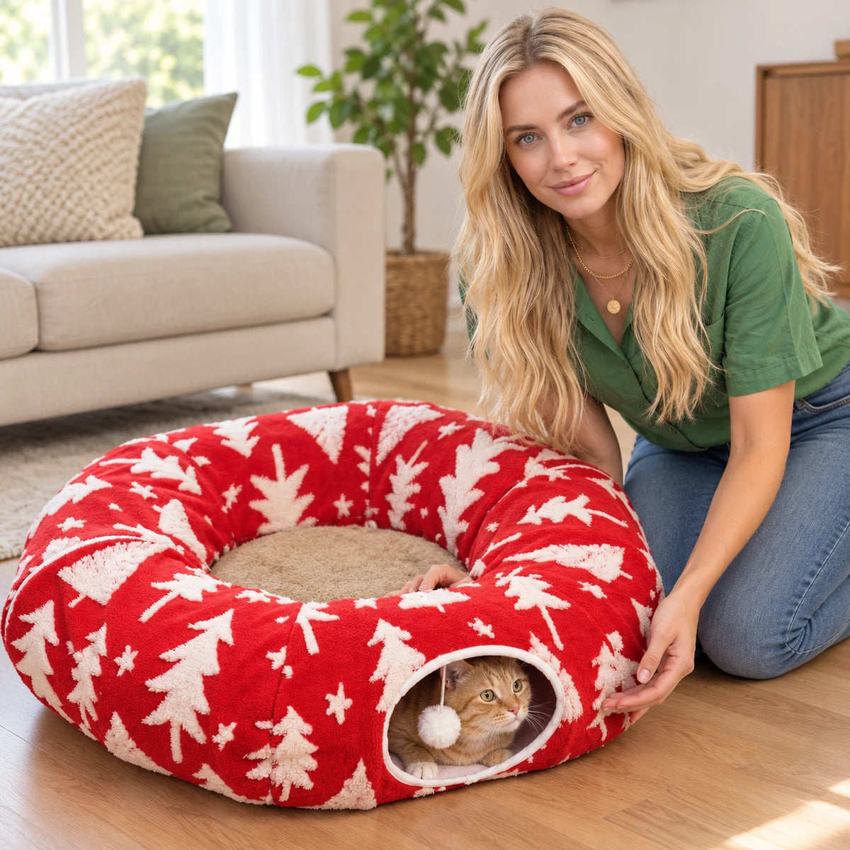 Purrfect Christmas Cat Tunnel